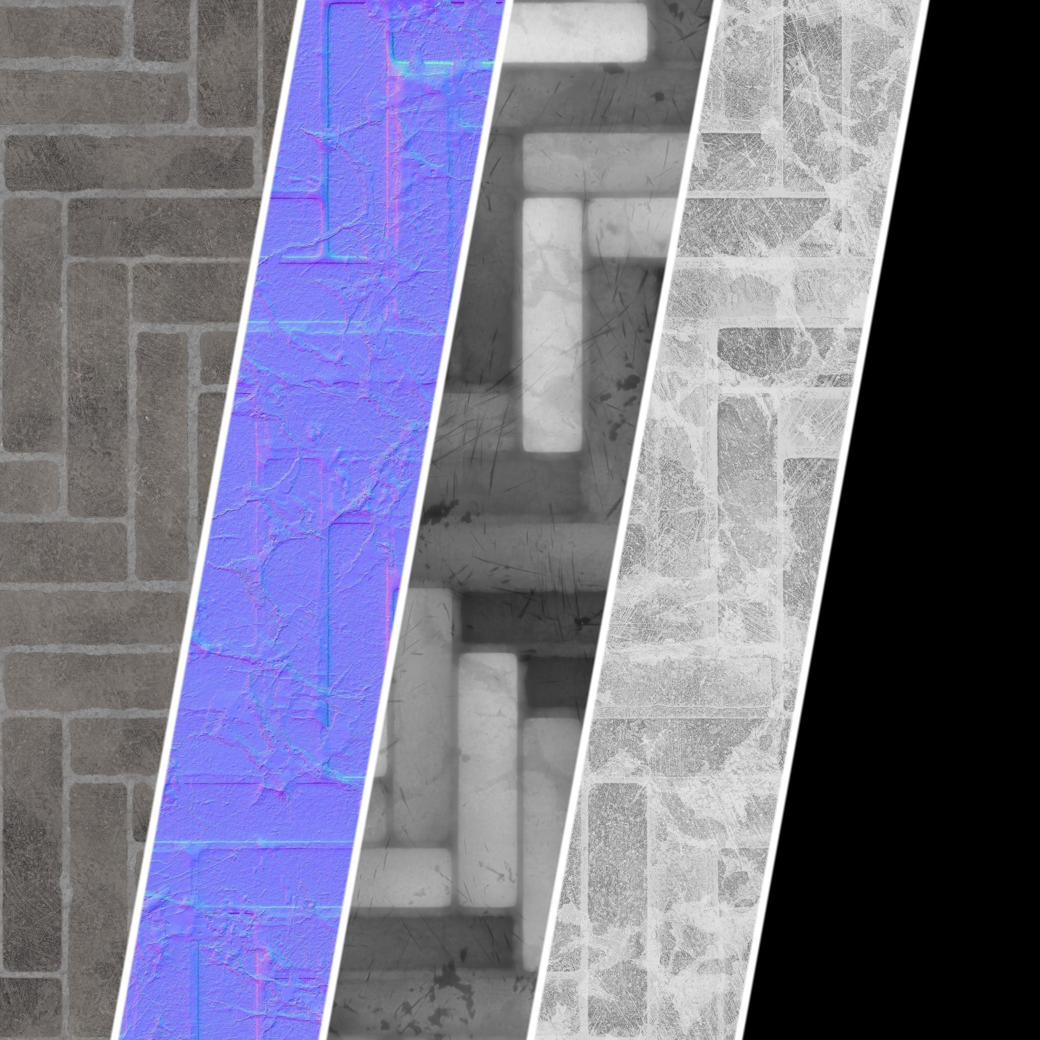 Pavement Materials 47- HerringBone Stone Paving Sbsar Seamless Texture_1