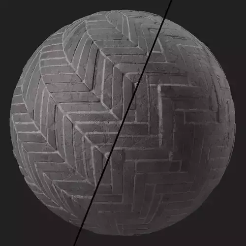 Pavement Materials 47- HerringBone Stone Paving Sbsar Seamless Texture
