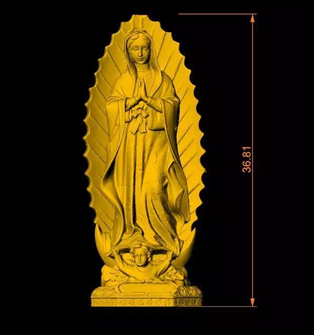 Virgin Mary Statue LOW POLY 3D print model