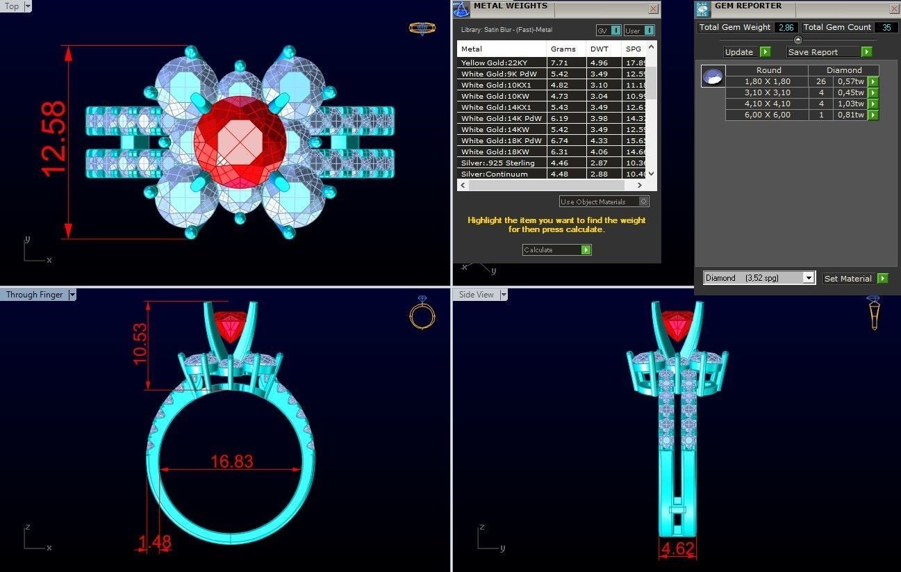 Diamond Ring  - N3977 3D print model_8