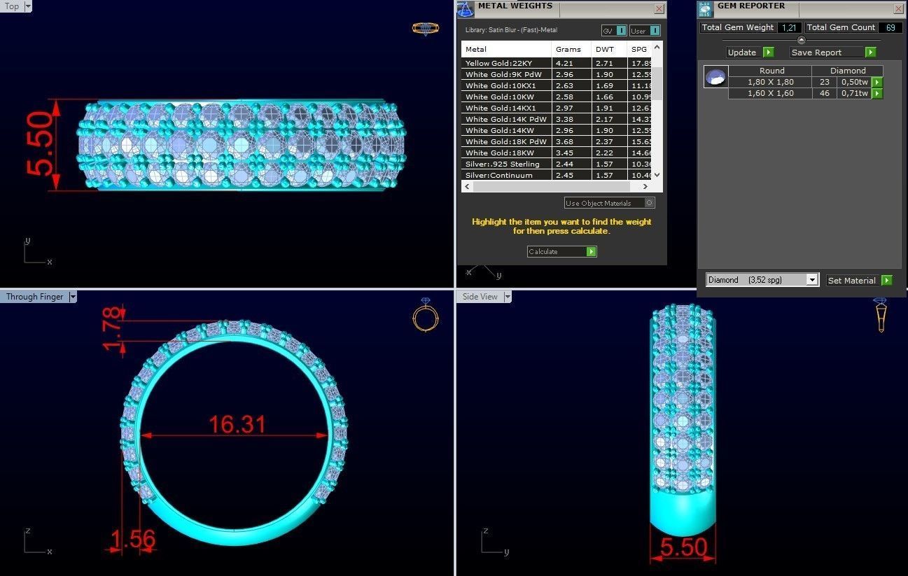Diamond Ring  - N3981 3D print model_8