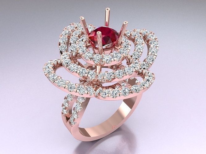 Diamond Ring - Womens Rings - N3081 3D print model