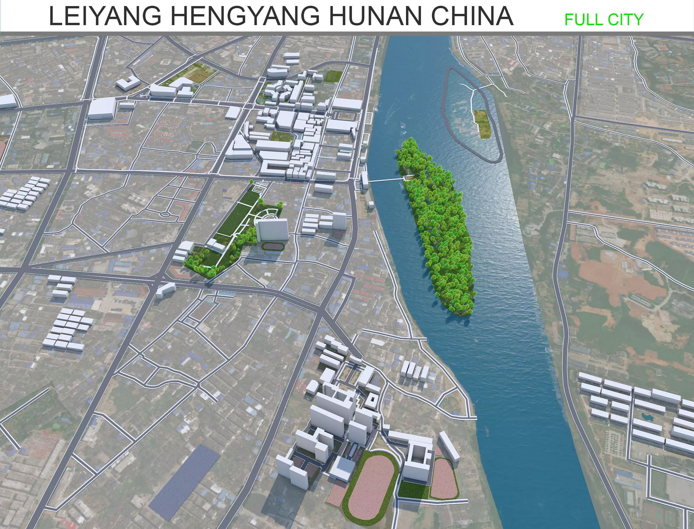 Leiyang Hengyang Hunan China 18km Free low-poly 3D model