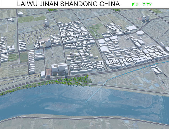 Laiwu Jinan Shandong China 30km Free low-poly 3D model