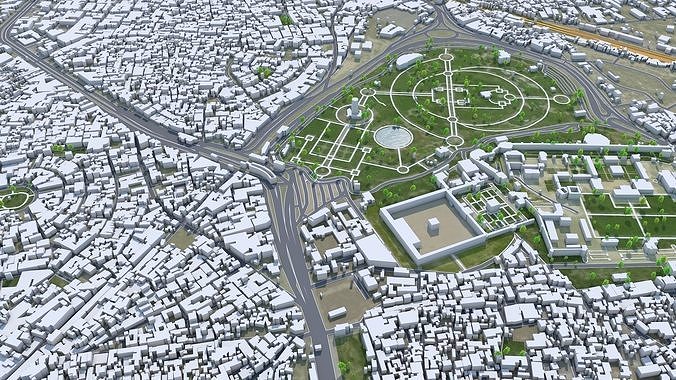 Lahore Pakistan 50km Low-poly 3D model 2