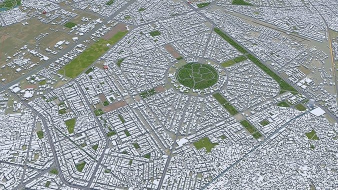 Lahore Pakistan 50km Low-poly 3D model 5