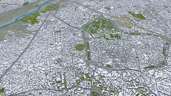 Lahore Pakistan 50km Low-poly 3D model 3