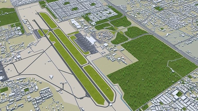Lahore Pakistan 50km Low-poly 3D model 7