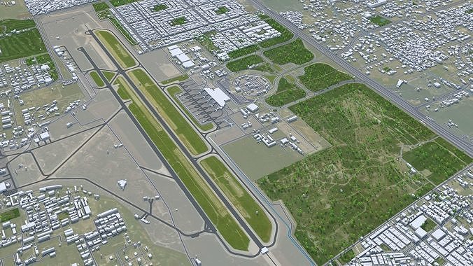 Lahore Pakistan 50km Low-poly 3D model 6