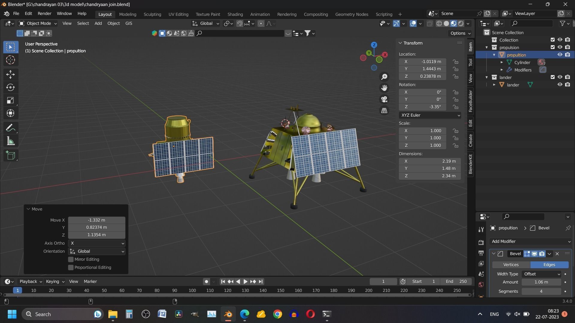 Chandrayan 3 modules-color and without color with Blend file Low-poly 3D model_5
