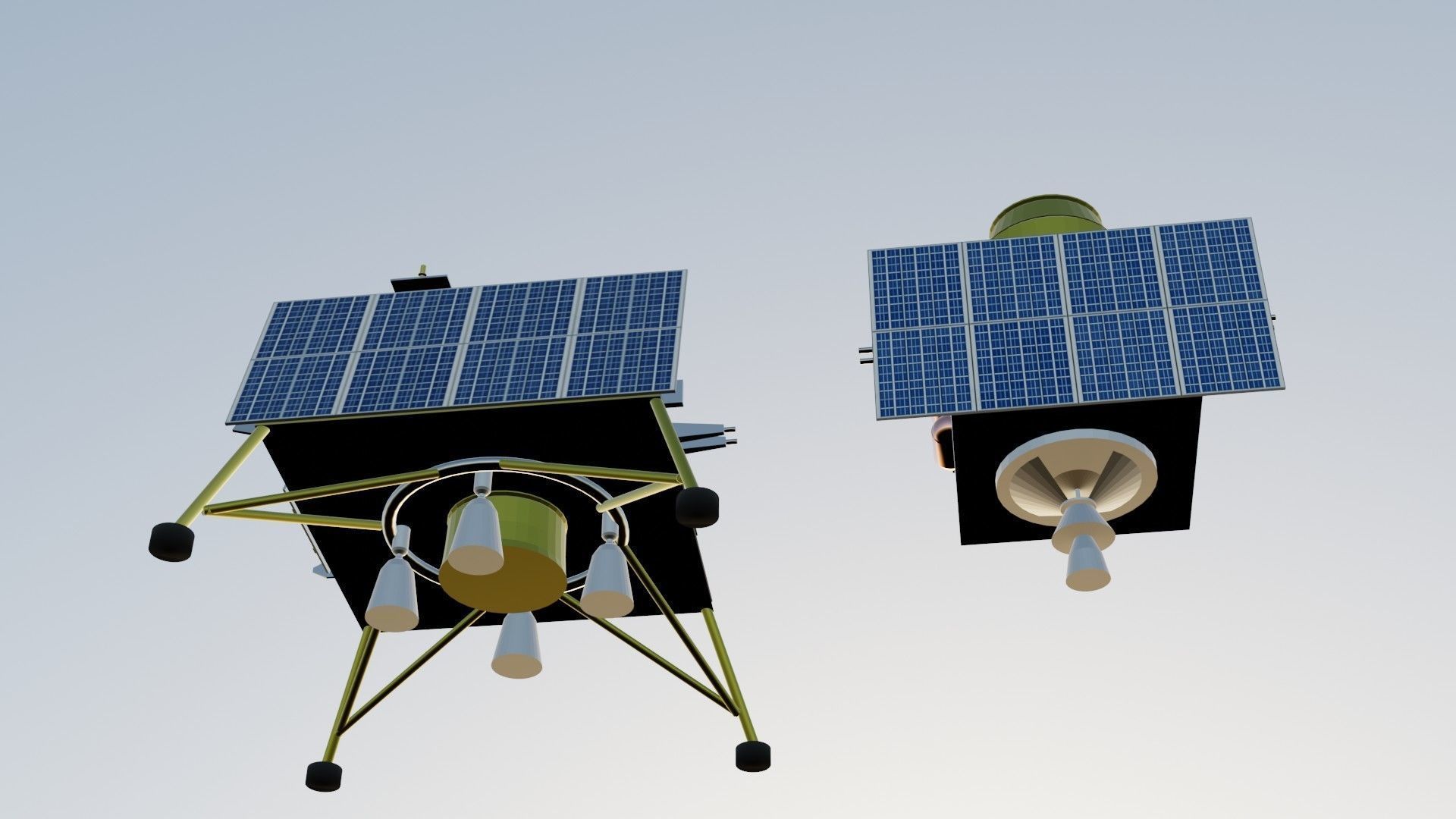 Chandrayan 3 modules-color and without color with Blend file Low-poly 3D model_15