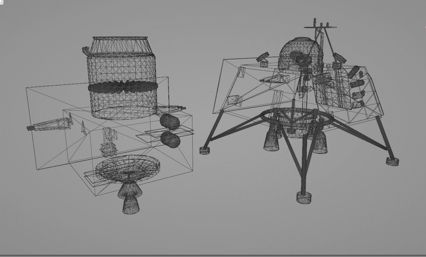 Chandrayan 3 modules-color and without color with Blend file Low-poly 3D model_11
