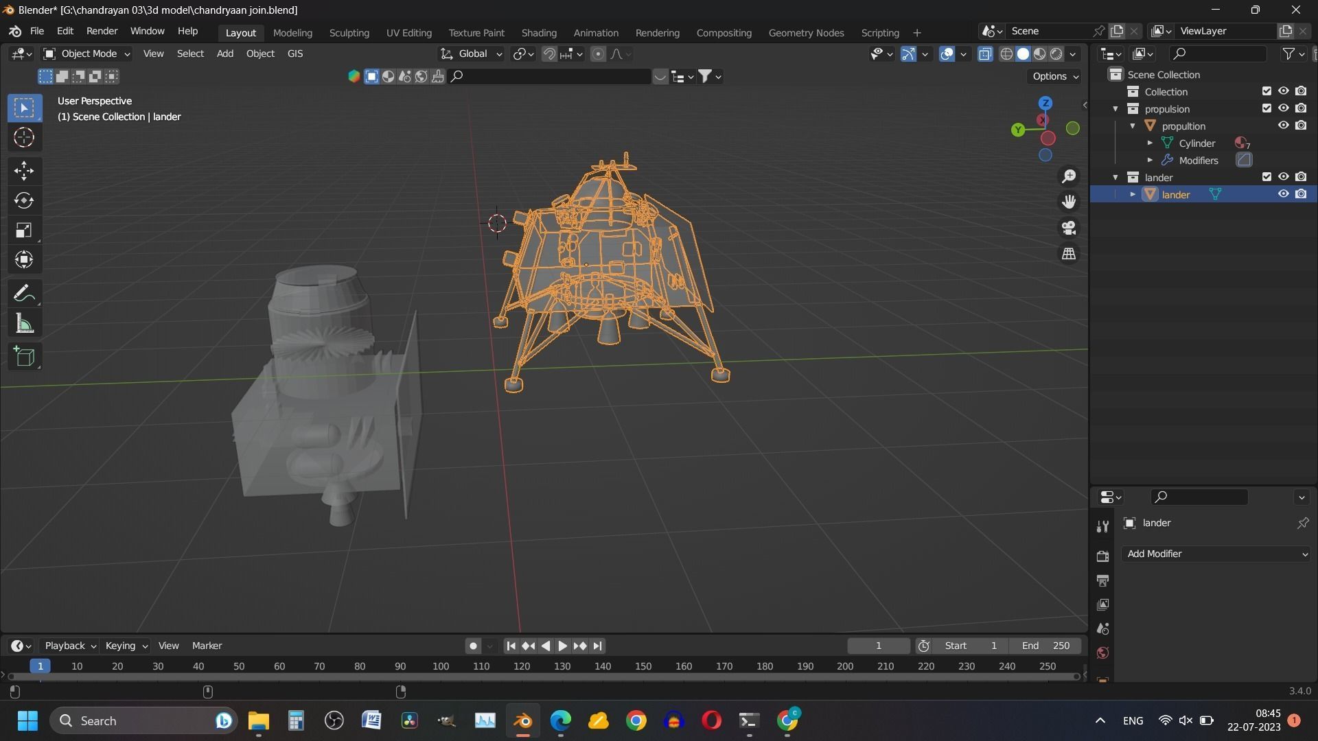 Chandrayan 3 modules-color and without color with Blend file Low-poly 3D model_8