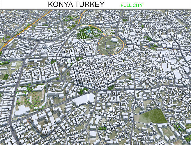 Konya Turkey 30km Low-poly 3D model