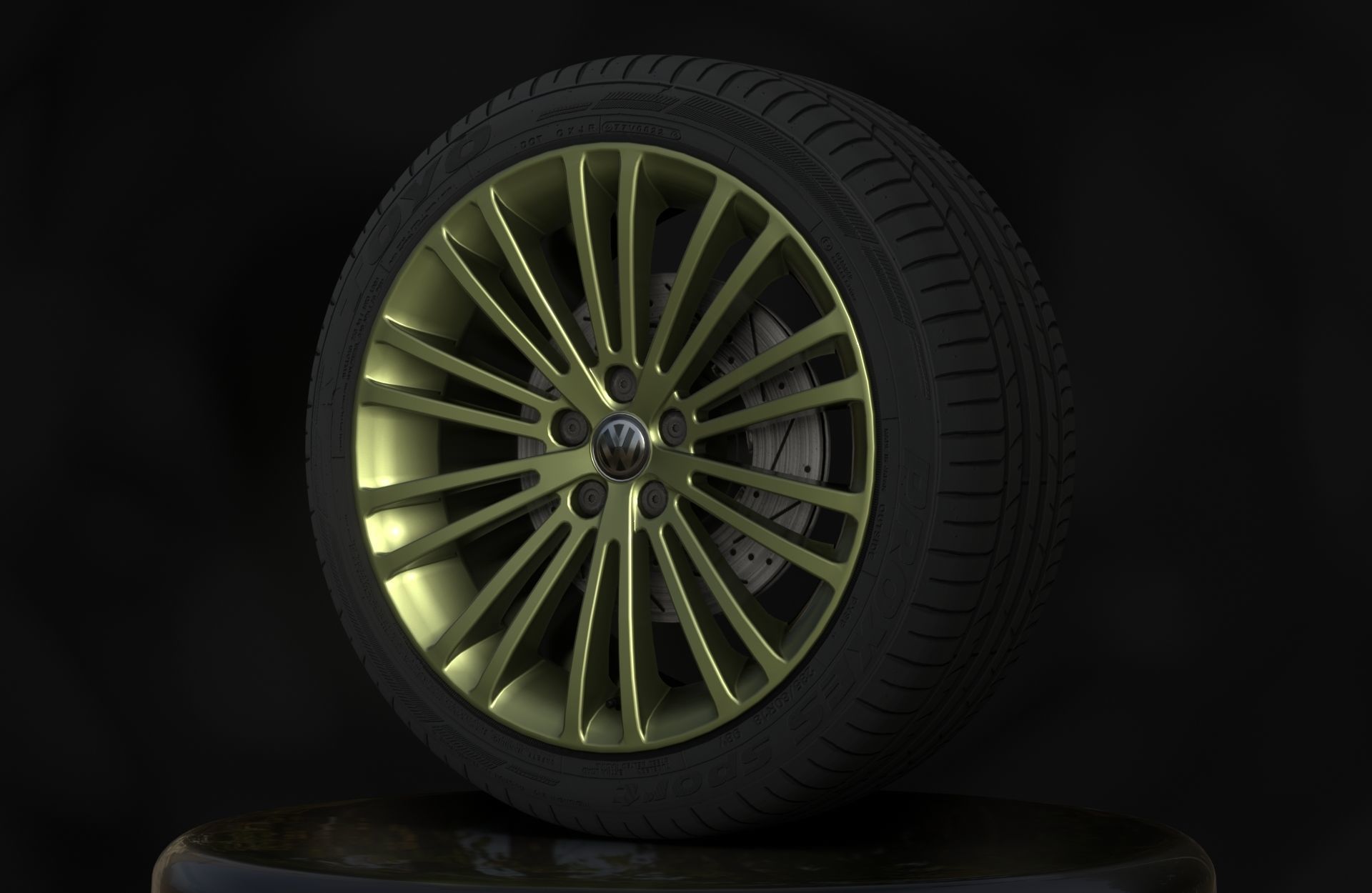 Golf MK5 R32 - Wheels - Game Ready - Fully Textured Low-poly 3D model_5