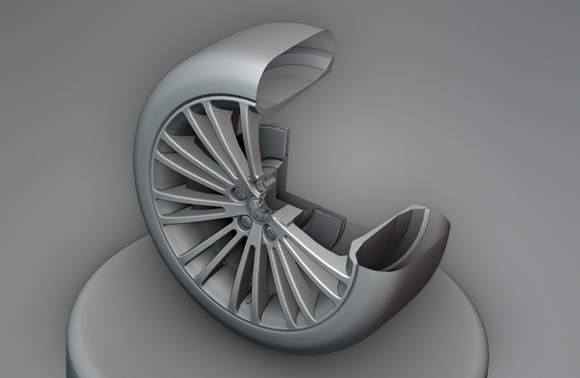 Golf MK5 R32 - Wheels - Game Ready - Fully Textured Low-poly 3D model_15