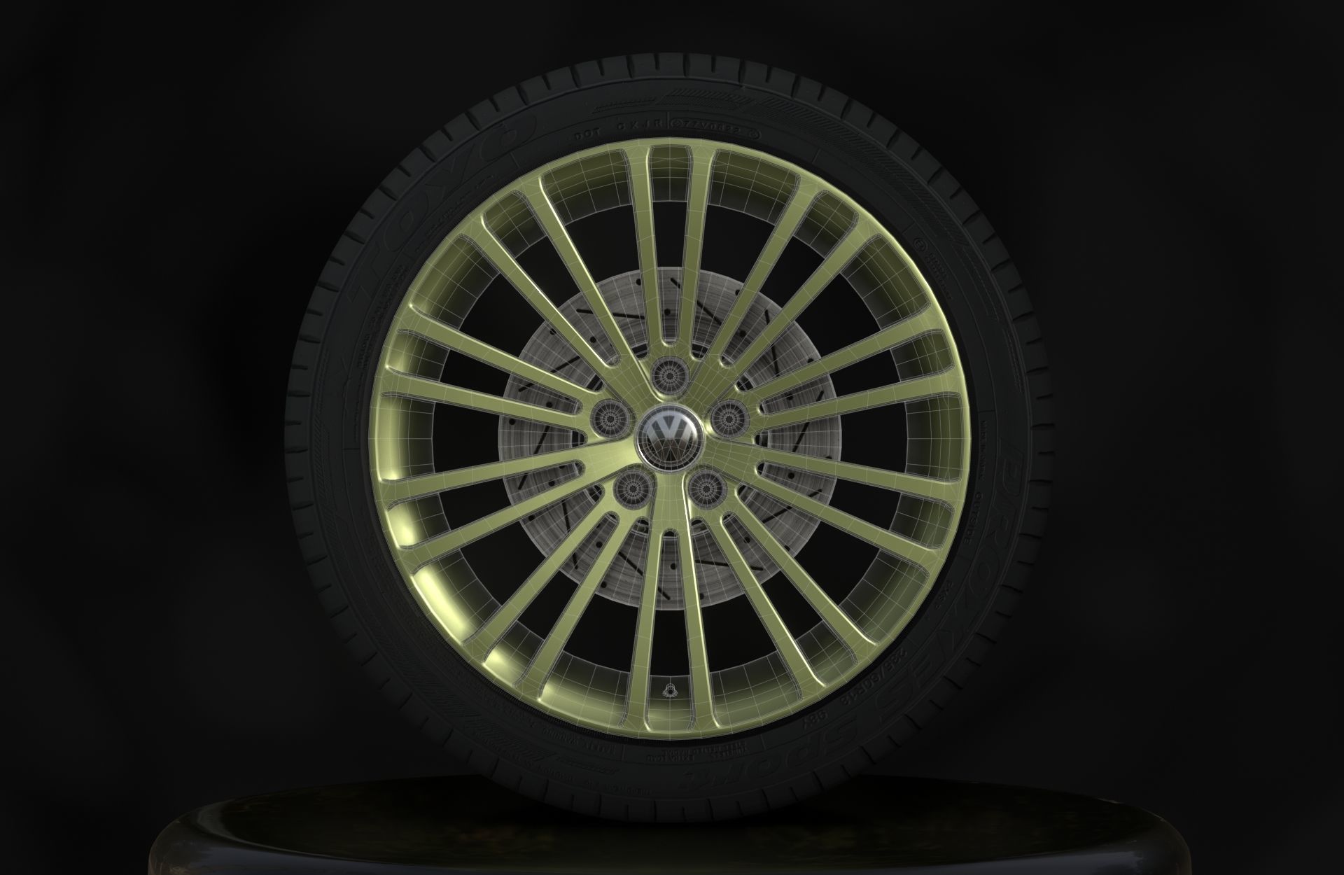 Golf MK5 R32 - Wheels - Game Ready - Fully Textured Low-poly 3D model_4