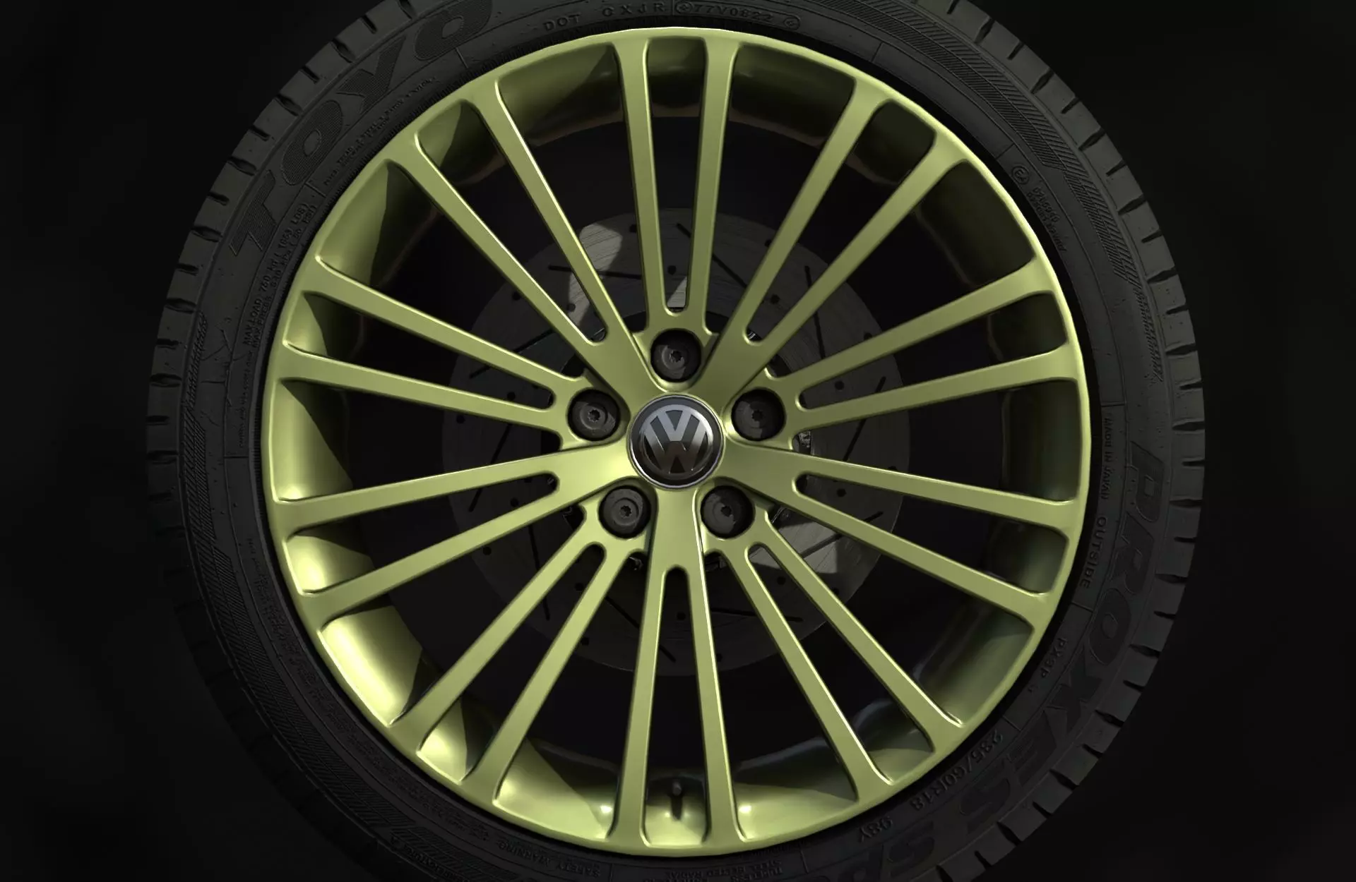 Golf MK5 R32 - Wheels - Game Ready - Fully Textured Low-poly 3D model_0