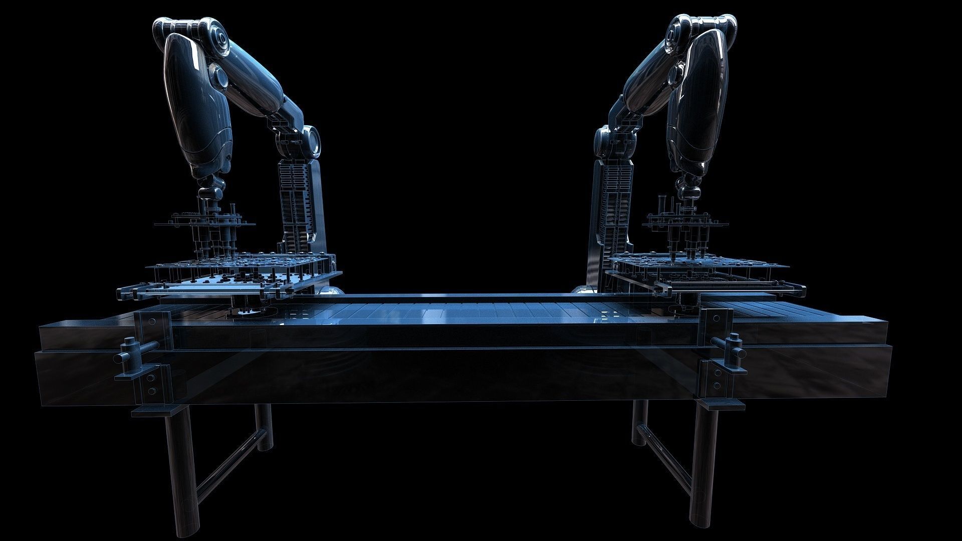 Robotic arm console Robotic automation Chip manufacturing 3D model_3