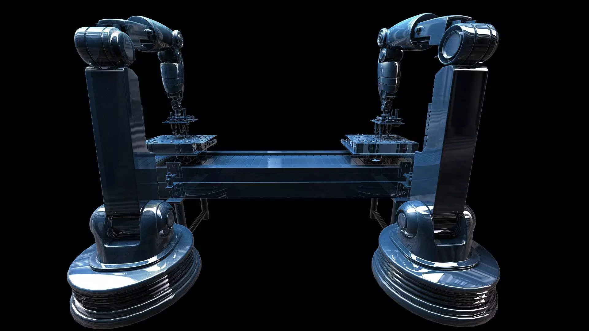 Robotic arm console Robotic automation Chip manufacturing 3D model_0