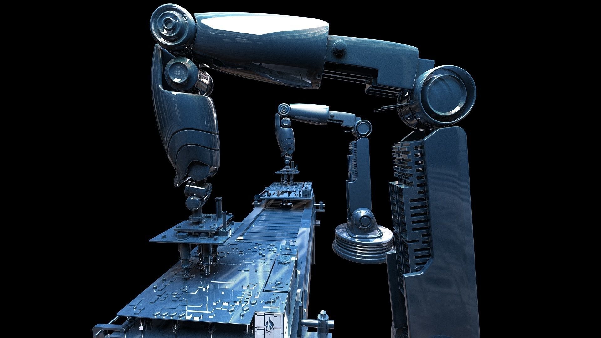 Robotic arm console Robotic automation Chip manufacturing 3D model_2