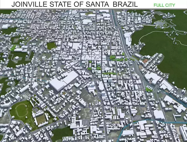 Joinville State of Santa Catarina Brazil 25km Low-poly 3D model