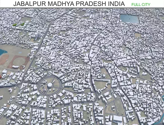 Jabalpur Madhya Pradesh India 30km Low-poly 3D model