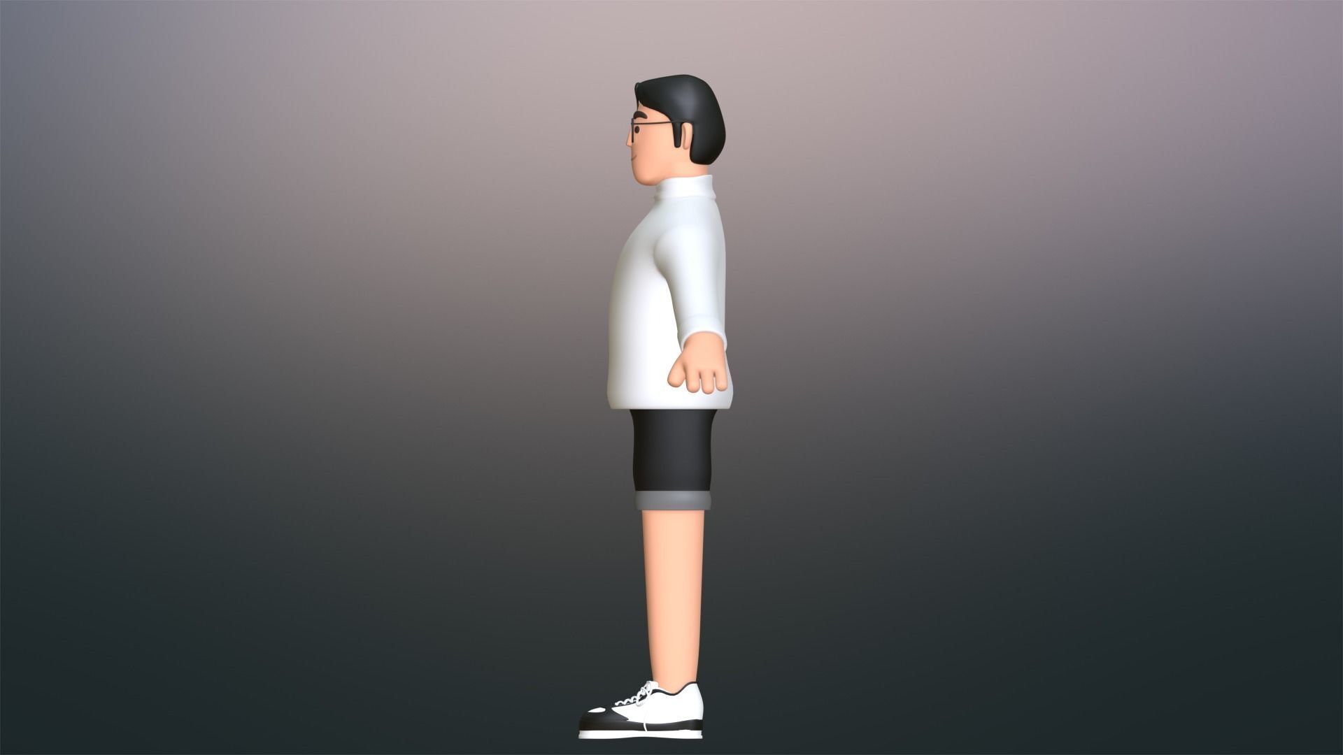 Minimal People Man Character 1002 Low-poly 3D model_17