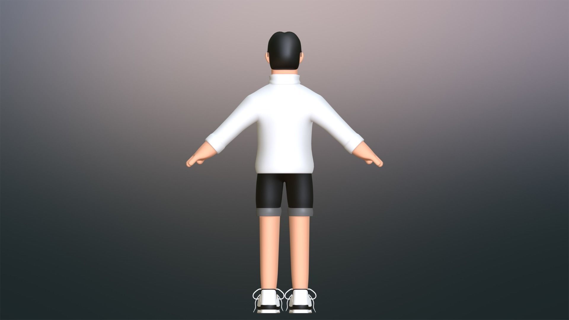 Minimal People Man Character 1002 Low-poly 3D model_16