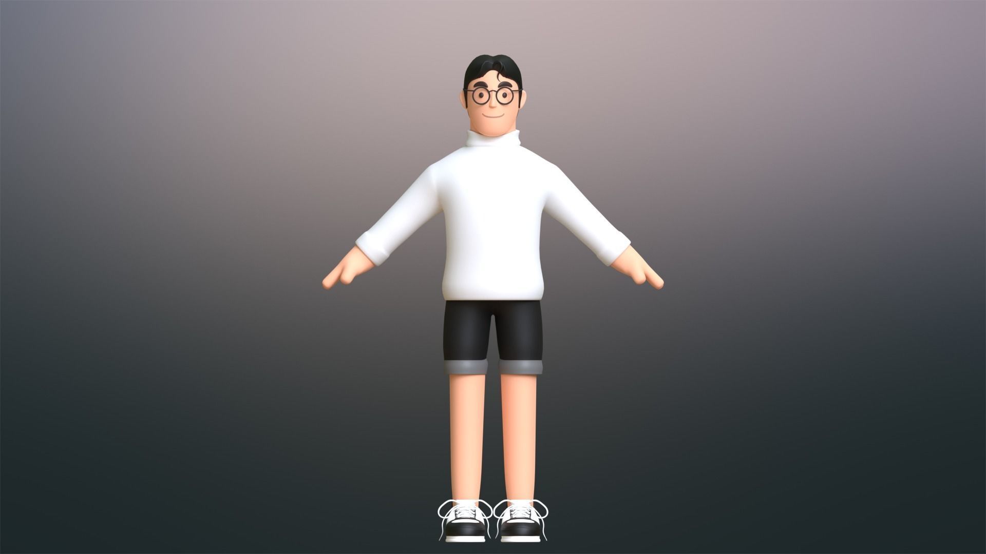 Minimal People Man Character 1002 Low-poly 3D model_10