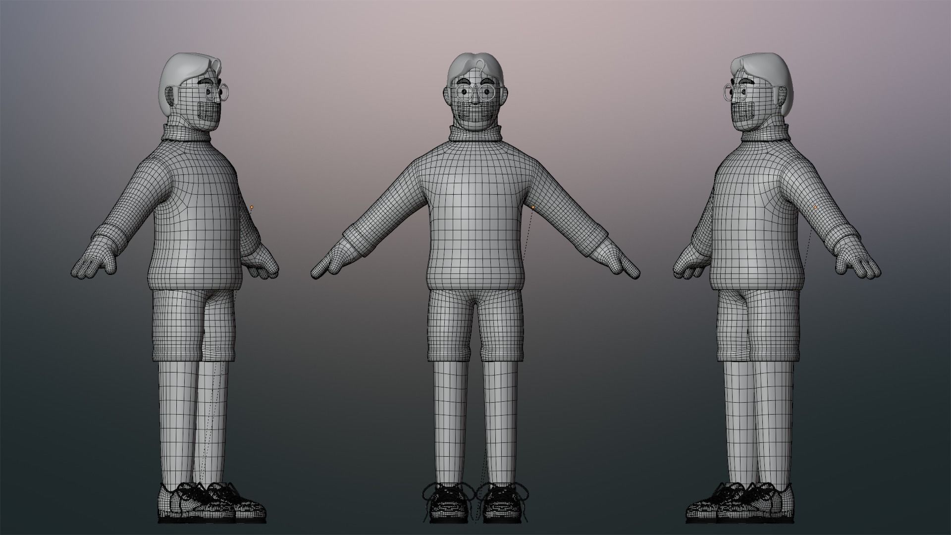 Minimal People Man Character 1002 Low-poly 3D model_8
