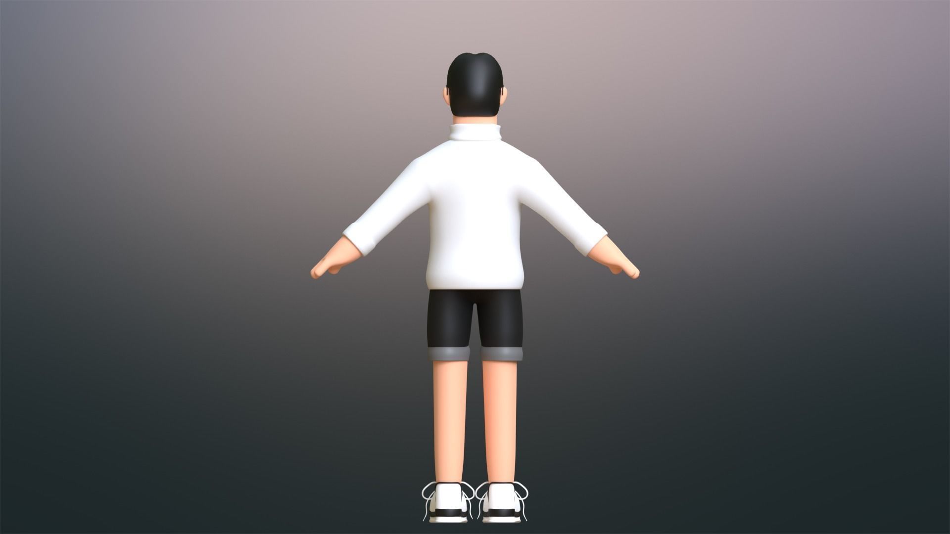 Minimal People Man Character 1002 Low-poly 3D model_12