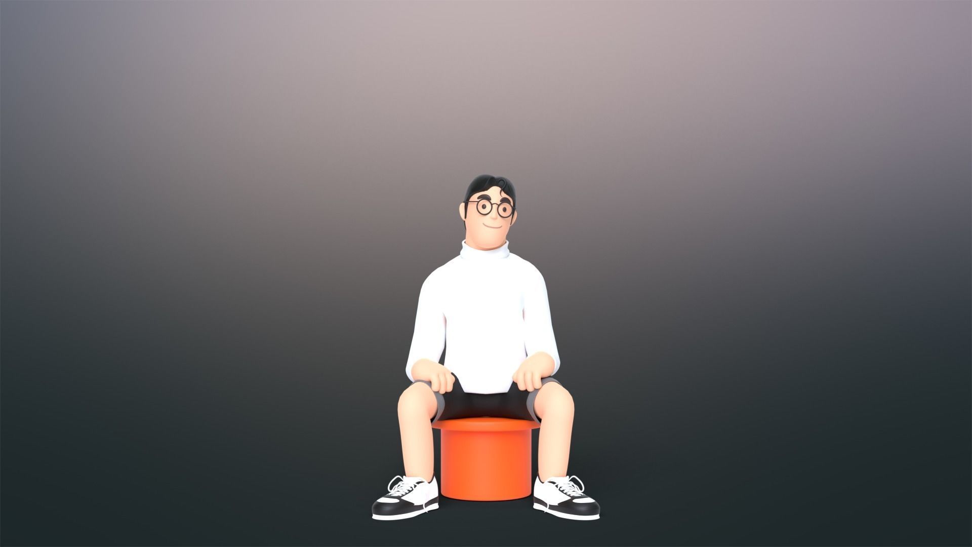 Minimal People Man Character 1002 Low-poly 3D model_2