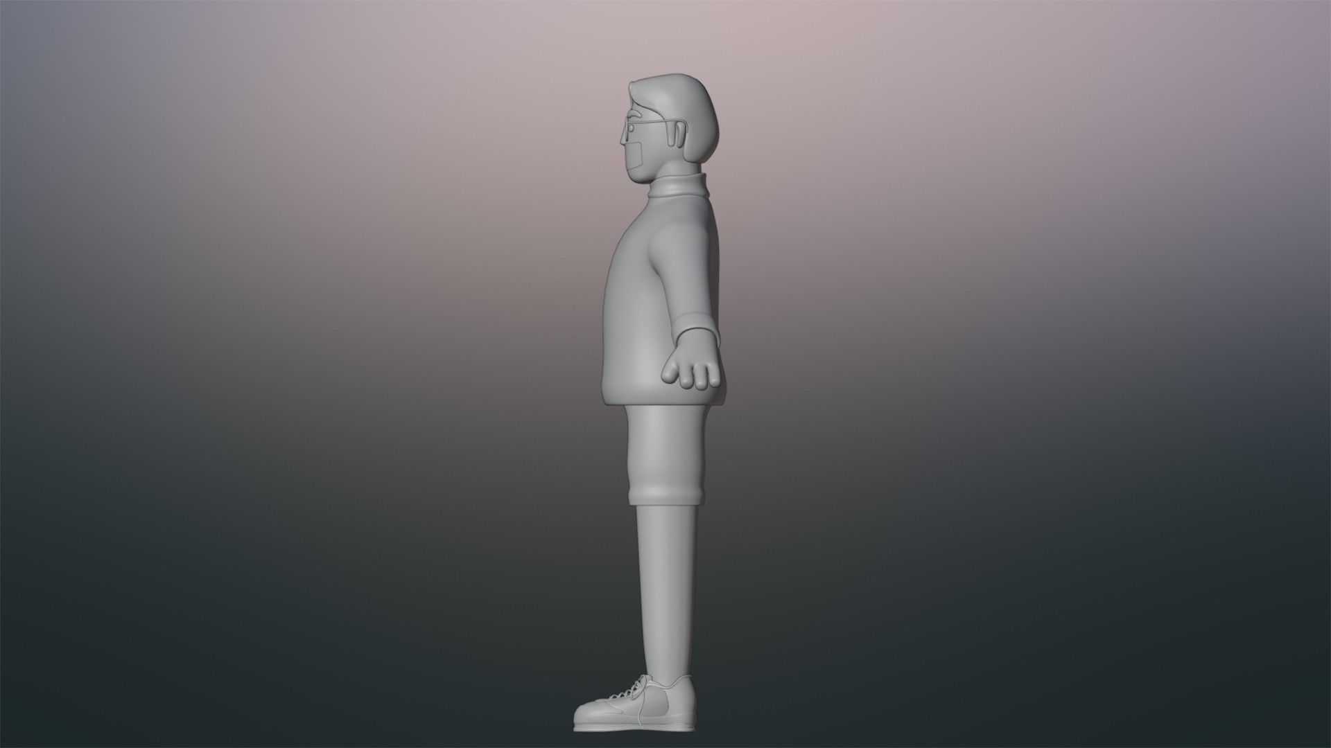 Minimal People Man Character 1002 Low-poly 3D model_21