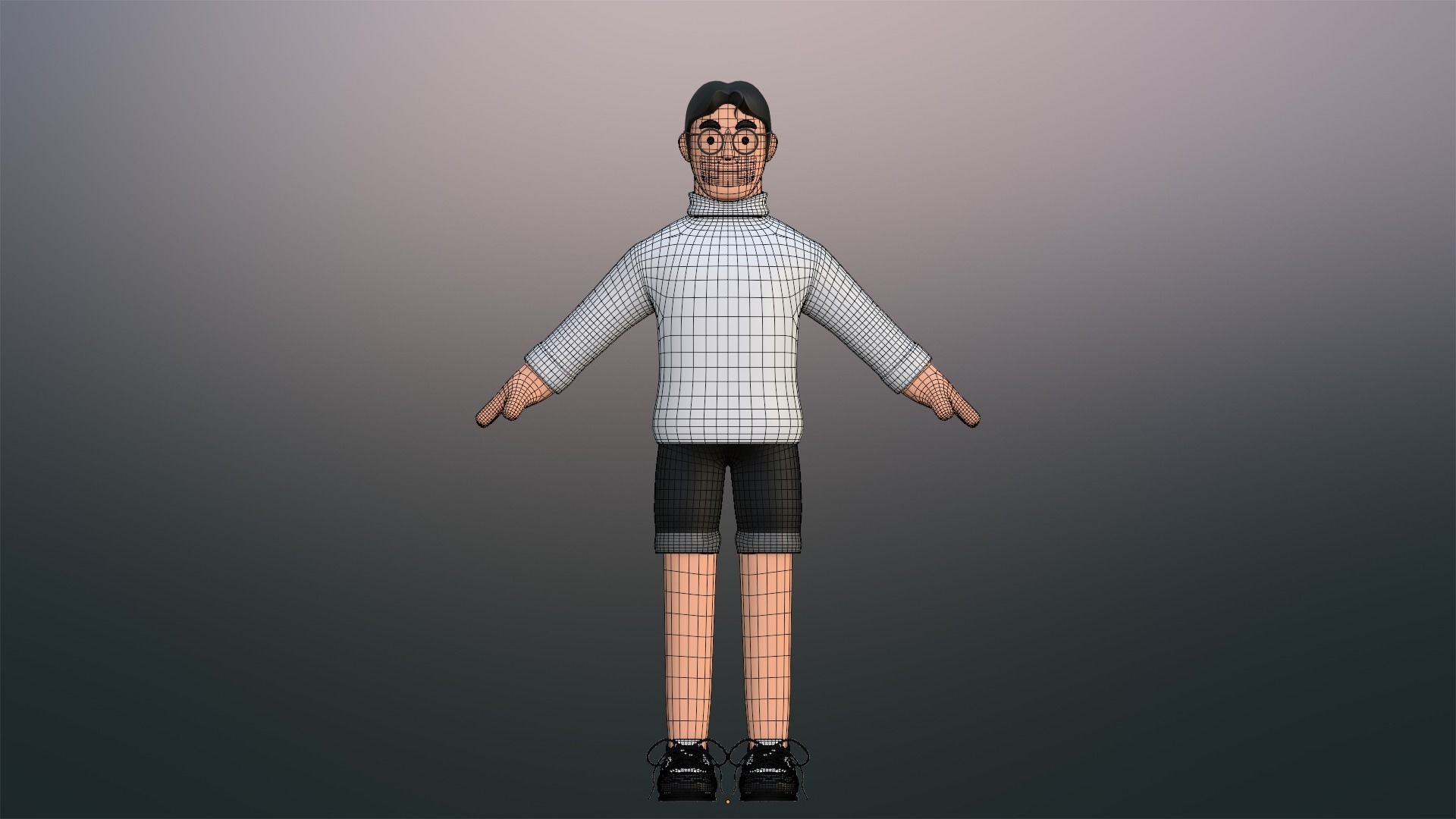 Minimal People Man Character 1002 Low-poly 3D model_26