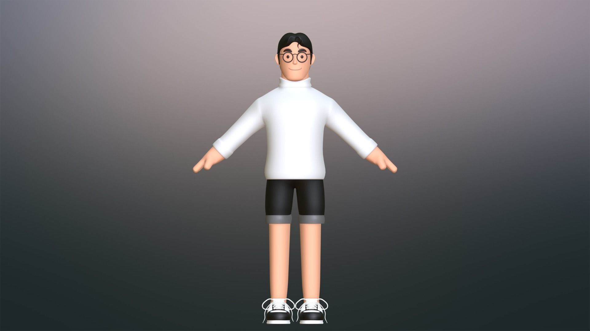Minimal People Man Character 1002 Low-poly 3D model_14