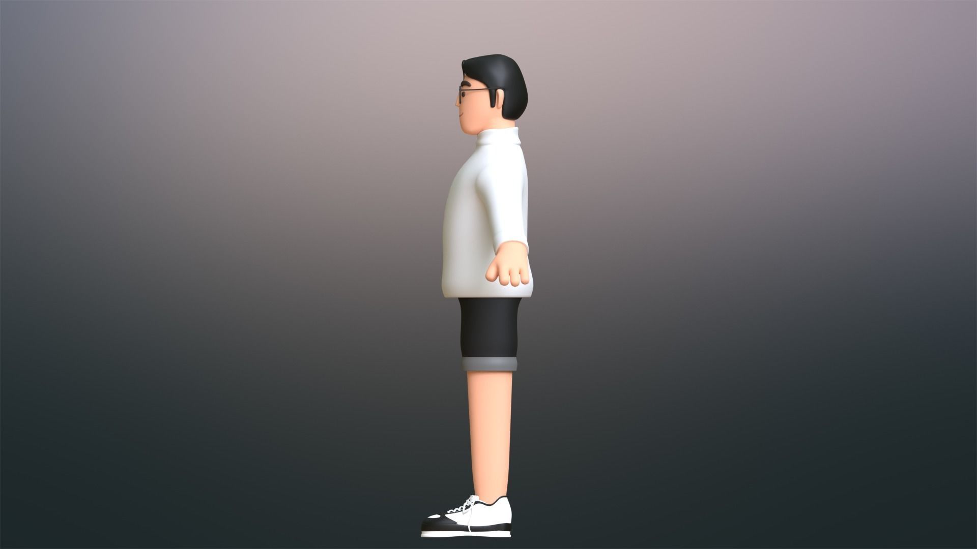 Minimal People Man Character 1002 Low-poly 3D model_13