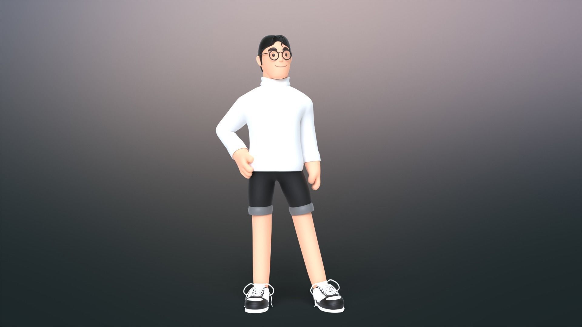 Minimal People Man Character 1002 Low-poly 3D model_4