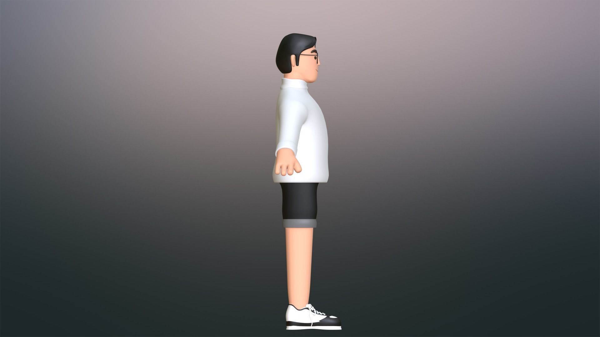 Minimal People Man Character 1002 Low-poly 3D model_15