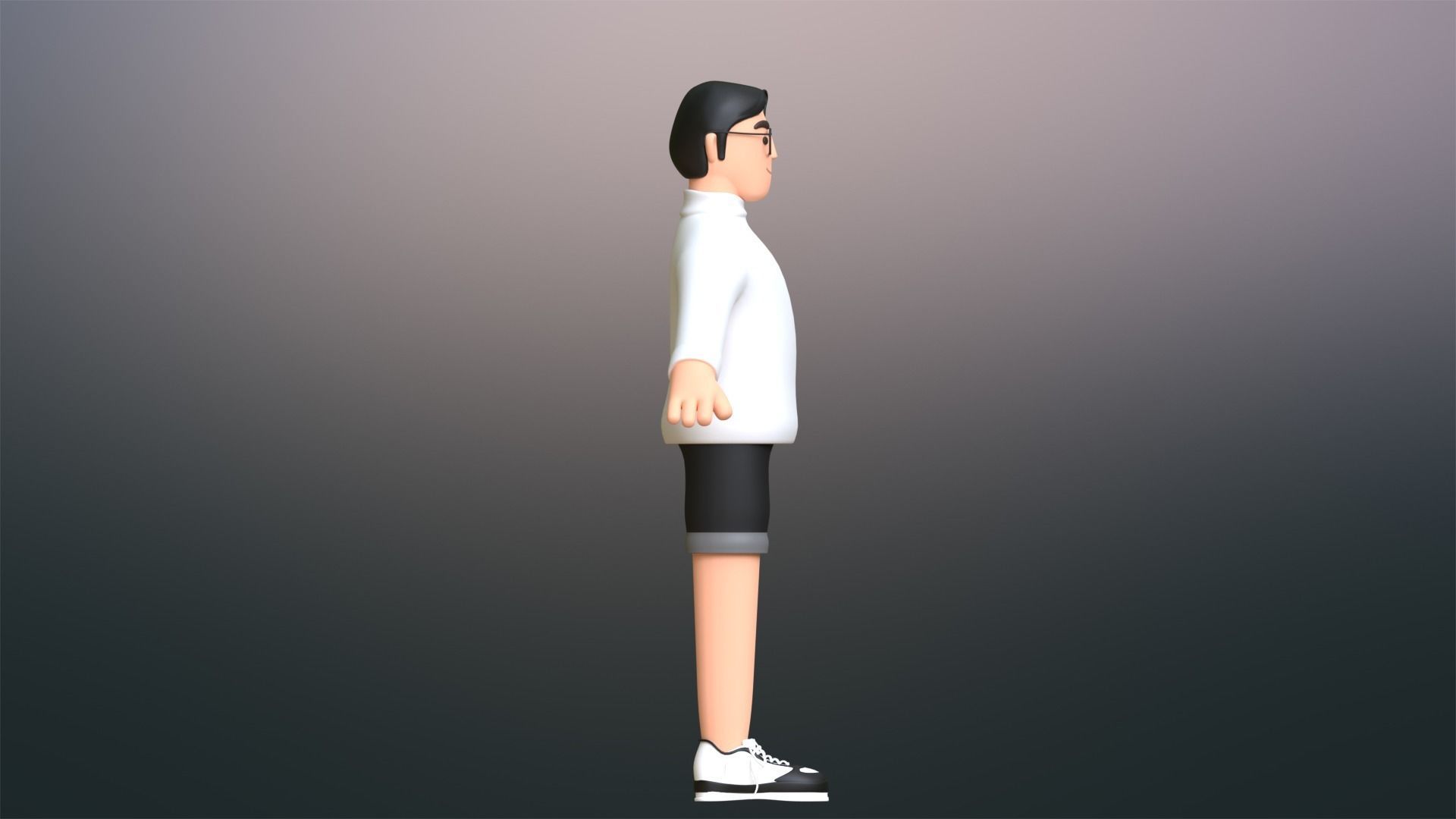 Minimal People Man Character 1002 Low-poly 3D model_11