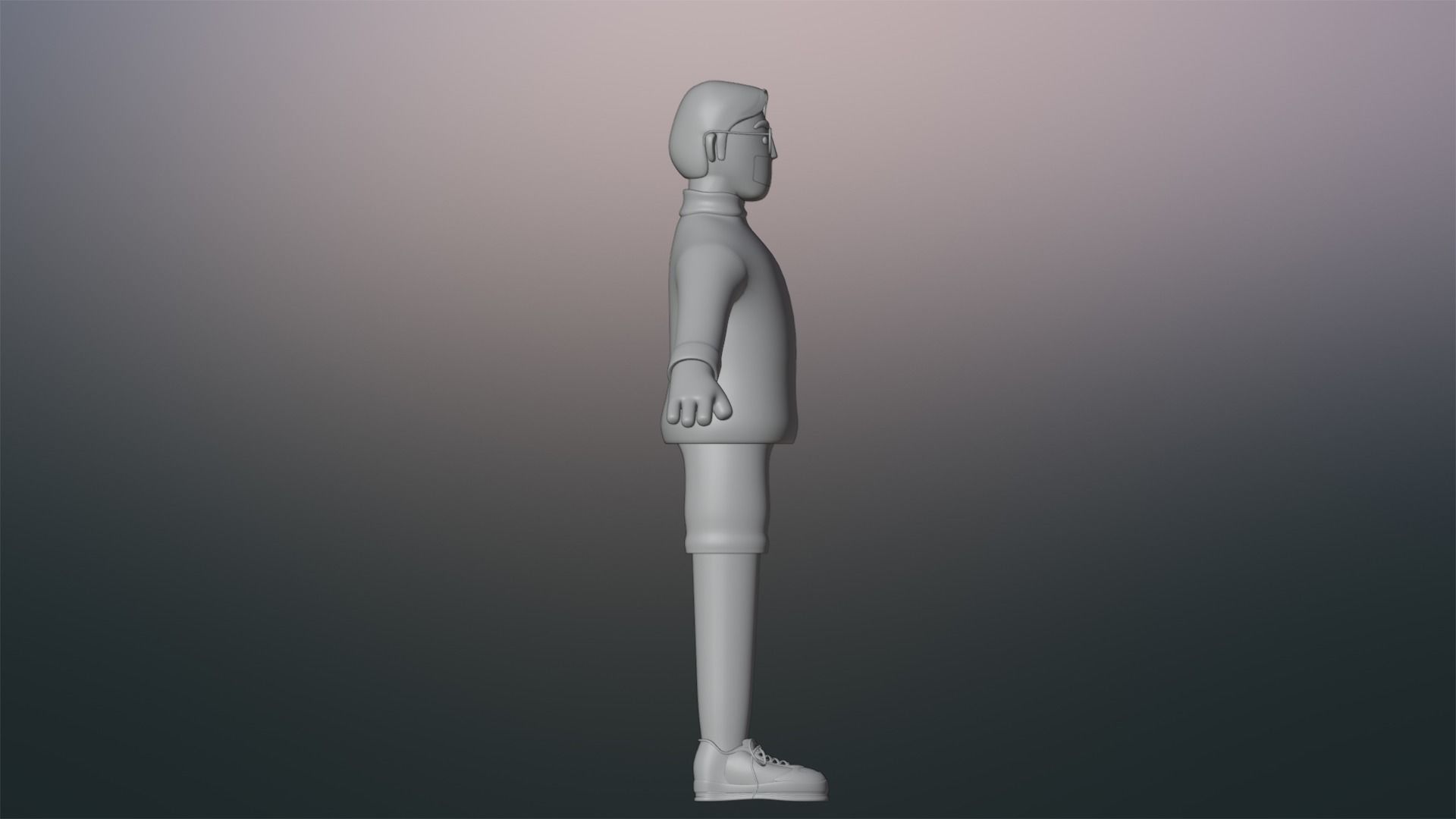 Minimal People Man Character 1002 Low-poly 3D model_19