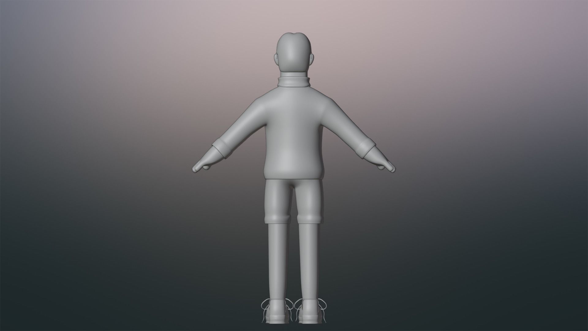 Minimal People Man Character 1002 Low-poly 3D model_20