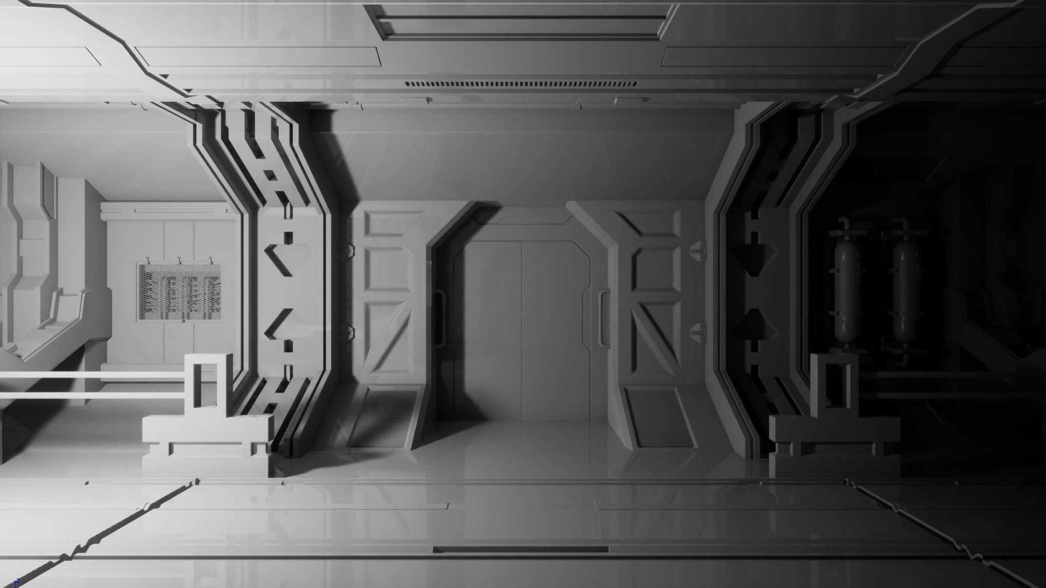 Modular Sci-fi Corridor Kitbash - 3ds Max and UE5 3D model_13