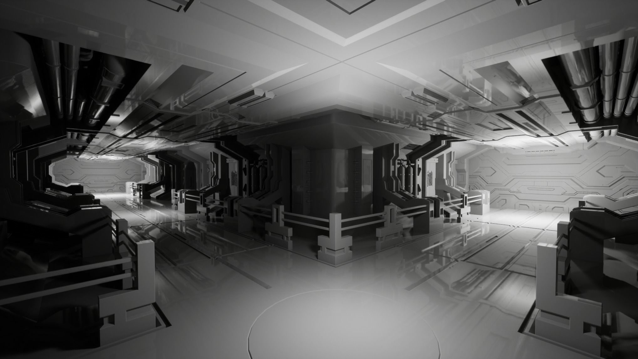 Modular Sci-fi Corridor Kitbash - 3ds Max and UE5 3D model_16