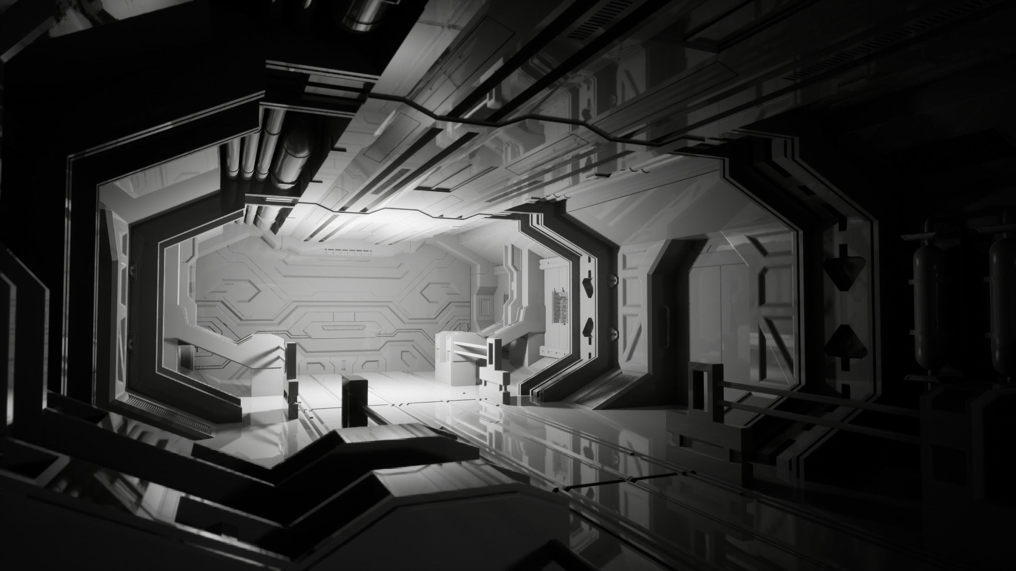 Modular Sci-fi Corridor Kitbash - 3ds Max and UE5 3D model_15