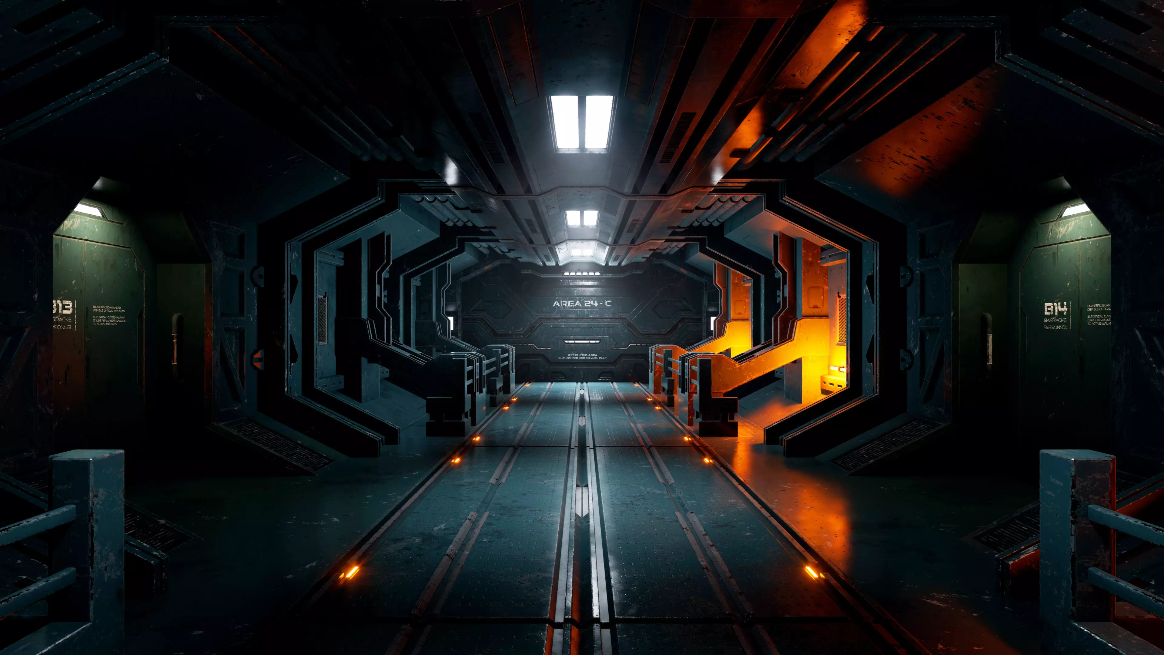 Modular Sci-fi Corridor Kitbash - 3ds Max and UE5 3D model_0