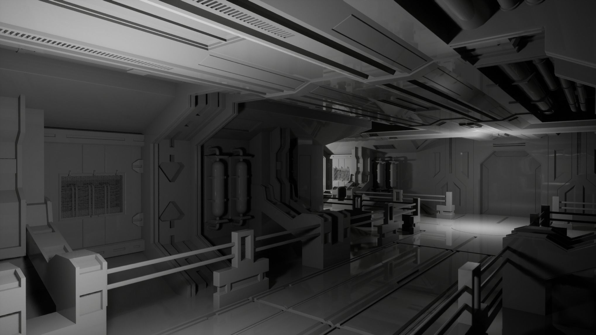 Modular Sci-fi Corridor Kitbash - 3ds Max and UE5 3D model_17