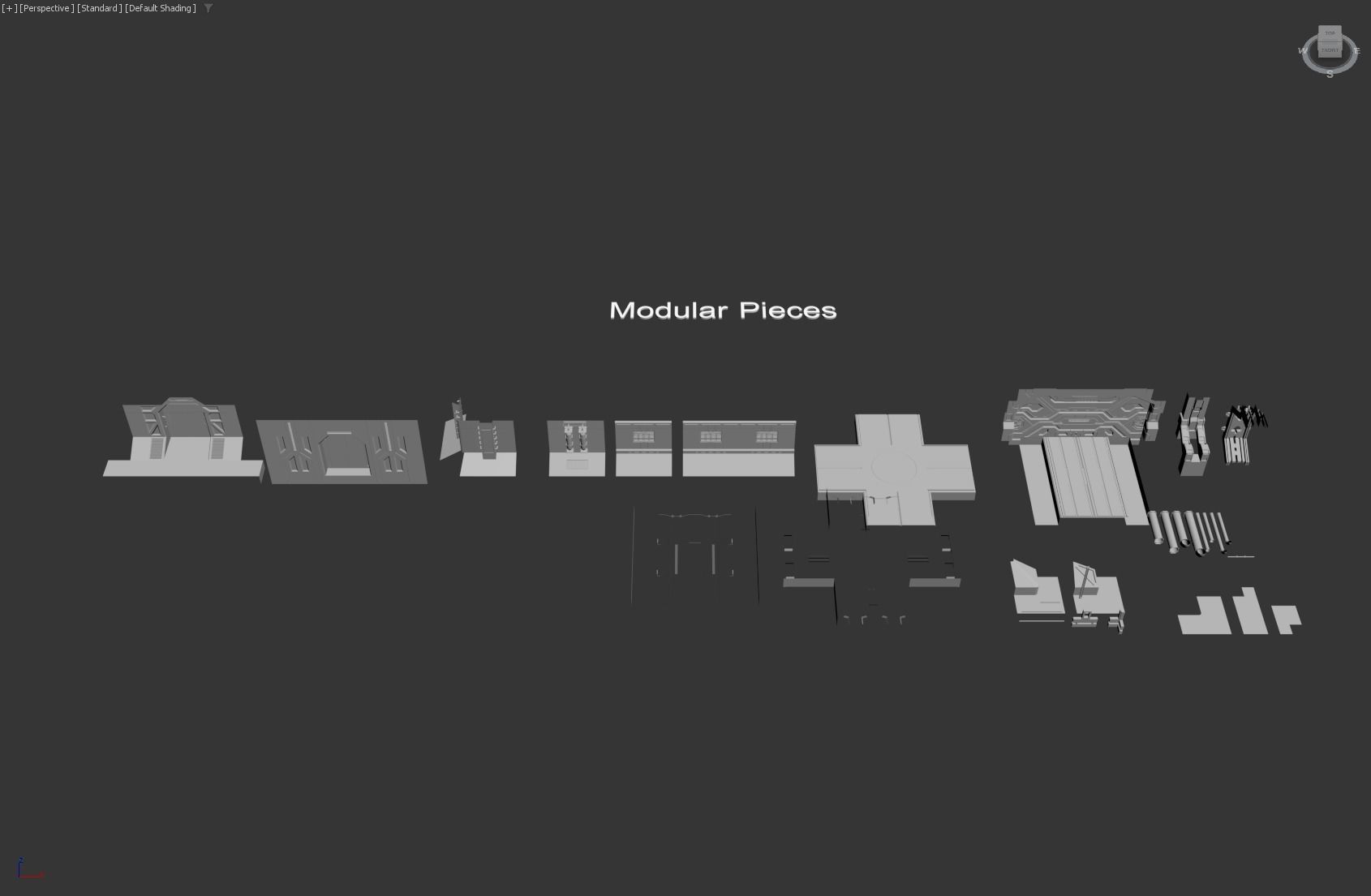 Modular Sci-fi Corridor Kitbash - 3ds Max and UE5 3D model_18