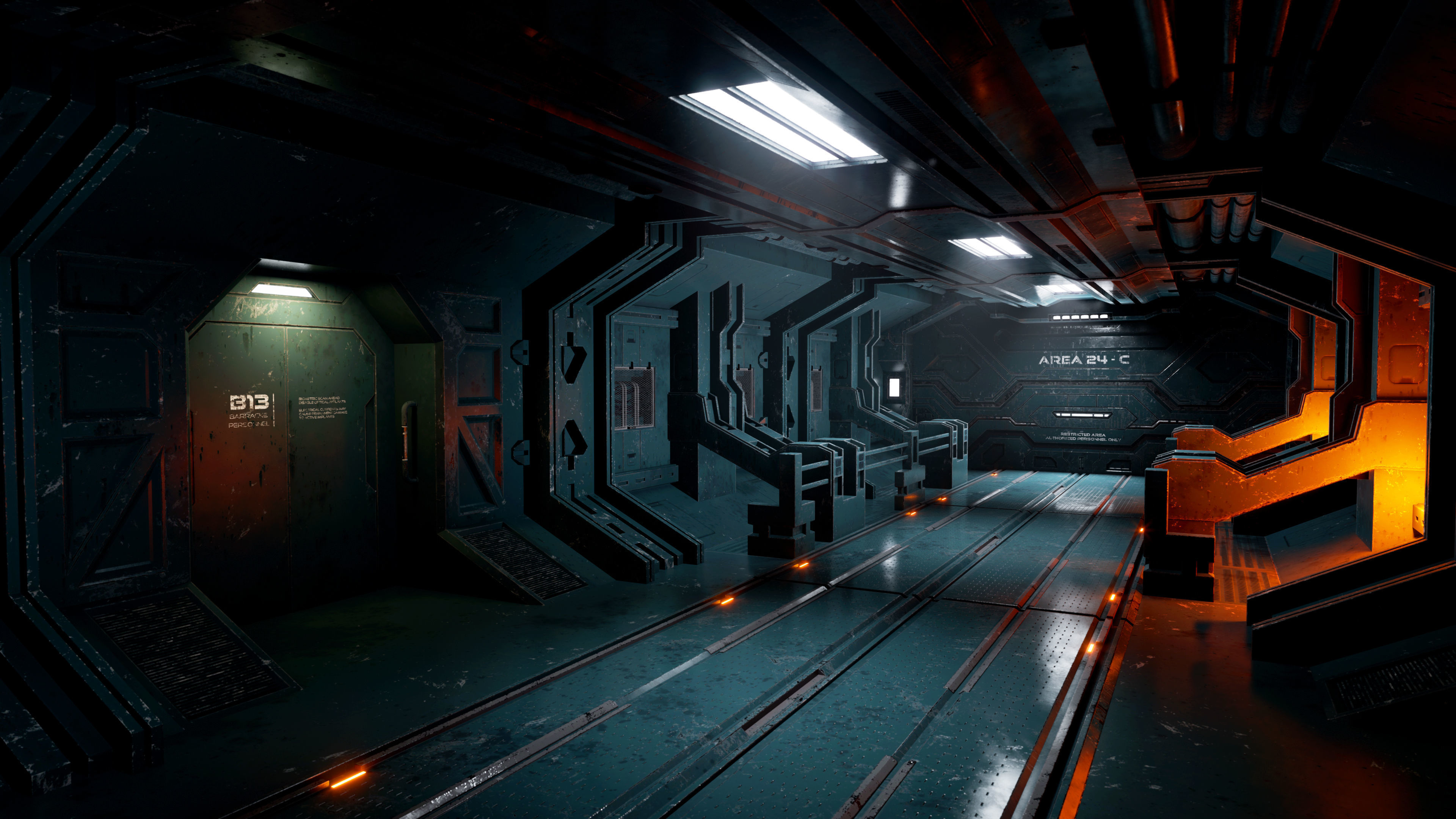 Modular Sci-fi Corridor Kitbash - 3ds Max and UE5 3D model_4