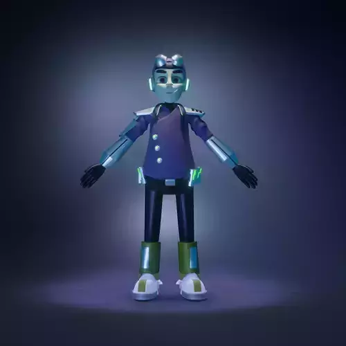 3d pilot character design  Low-poly 3D model